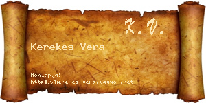Kerekes Vera névjegykártya