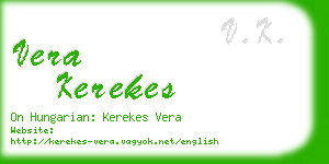 vera kerekes business card